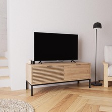 Bimossa B0060 120 cm Alya TV Sehpası 50'' TV Uyumlu Metal Ayaklı Modern Depolamalı Tv Ünitesi