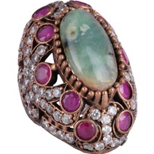 925 Ayar Katı Gümüş Yüzük - Doğal Zümrüt Taşlı Yüzük Erkekler Için - Sultan Yüzüğü