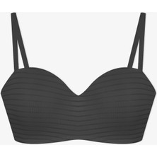 Kadın Dolgusuz Transparan Çizgili Toparlayıcı Straplez Sütyen