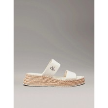 Calvin Klein Kadın Tuval Platform Espadril Sandalet