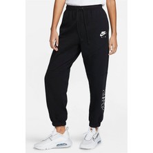 Nike Air Fleece Loose Fit Sweat Pants Black Bol Kesim Kadın Spor Eşofman Altı Siyah