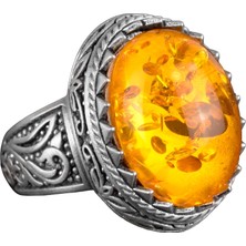 Yapay Taş Gümüş Yüzük, 925 Ayar Sterlin Gümüş Yüzük, El Yapımı Yüzük