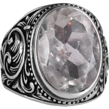 El Yapımı Yeşil Ametist Taş Yüzük - Spiritüel 925 Ayar Saf Gümüş Erkek Yüzük - Sezgi ve Koruma Tasarımı