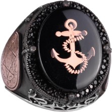 925 Ayar Gümüş El Yapımı Erkek Yüzük - Davud Star Yüzüğü (Çapa)