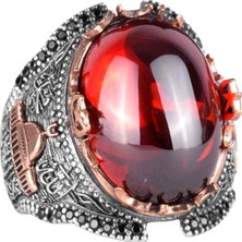 Gümüş Camii Yüzük, Cabochon Garnet Yapay Taş Yüzük, 925 Ayar Gümüş Yüzük Erkekler Için, Çeşitli & Farklı Koleksiyon