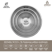 Amboss Stone 3 Parça Paslanmaz Çelik Karıştırma Kabı Kase