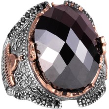 925 Ayar Gümüş Yüzük, Islami Camii Oniks Taşlı Erkek Yüzüğü