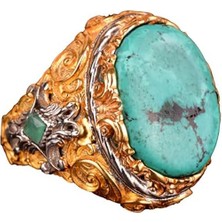 Arizona Turkuaz Taşı Yüzük, 925 Ayar Gümüş Yüzük Erkekler Için