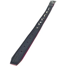 Lndr El Yapımı Gerçek Deri Orta Irk Yumuşak Dokulu 3,5 x 60 cm Ebatlarında Metal Süslü Köpek Tasması