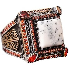 Doğal Opal Taş Yüzük - Gümüş Erkek Sultan Yüzüğü