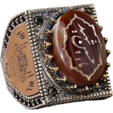 Doğal Akik Taşlı Yüzük - Islami Hediyelik, Gümüş Erkek Yüzüğü