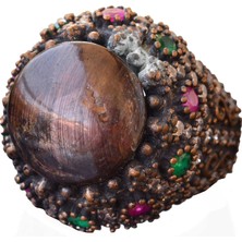 Doğal Yıldız Safir Taşlı Gümüş Erkek Yüzük, Sultan Yüzük