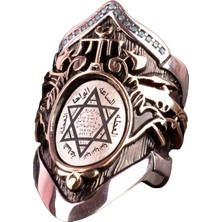 Okçular Yüzüğü, Davut Yıldızı Yüzüğü, Islami Başparmak Gümüş Erkek Yüzüğü, 925 Ayar Gümüş Yüzük (Ayarlanabilir)