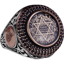 Kral Süleyman Mührü Gümüş Yüzük, 925 Ayar Gümüş, Davud'un Yıldızı Yüzük