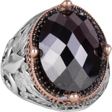 925 Ayar Gümüş Yüzükler Premium Oluşturulmuş Taşlarla (Oluşturulmuş Oniks)