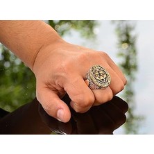 925K Katı Gümüş Erkek Kurt Yüzüğü - Gotik Burç Hayvan Tasarımı, El Yapımı Takı (Özelleştirilebilir)