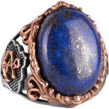 El Yapımı Lapis Lazuli Taş Yüzük, Yüzücü Halka Yüzük, 925K Sert Gümüş Erkek Yüzük - Bilgelik ve Tasarımı