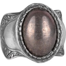 Doğal Taş Yüzük, 925 Ayar Gümüş Yüzük, (Pirita)