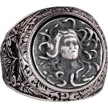 Yunan Mitolojisi Yüzüğü - Medusa Yüzüğü - 925 Ayar Gümüş Yüzük
