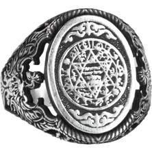 Phoenix Gümüş Yüzük, Davut Yıldızı Yüzüğü, 925 Ayar Gümüş Erkek Yüzüğü