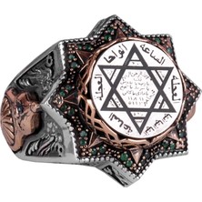 925 Ayar Gümüş Erkek Yüzük, Davud Yıldızı Yüzüğü, Süleyman Yüzüğü