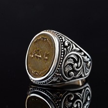 Erkekler Için Vintage Arap Yazılı Yüzük, 925 Ayar Gümüş El Yapımı Ifadeli Yüzük, Orta Doğu Tasarımı