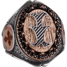 Çapraz Harf Gümüş Yüzük, 925K Katı Sterlin Gümüş Yüzük, Erkekler Için Monogram Kişiselleştirilmiş Harf Yüzüğü