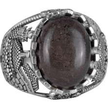 Doğal Piryt Taşlı Yüzük, 925 Ayar Sterling Gümüş Erkek Yüzük, Refah Manifestasyonu Tasarımı