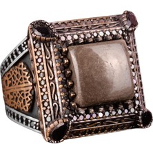 Sultan Yüzük, Doğal Pirita Taşı Yüzük, 925 Ayar Gümüş Erkek Yüzük