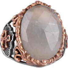 Denizci Çapa Gümüş Yüzük, Doğal Taş Yüzük, 925 Ayar Gümüş Yüzük (Akuamarin)