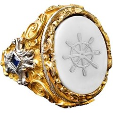 Denizci Yüzüğü, Dümenci Yüzüğü, Direksiyon Yüzüğü, 925 Ayar Gümüş Yüzük