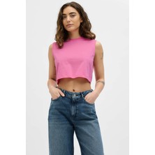 Jjxx Jxalvıra Slım Sl Crop Eve Pembe Kadın Kısa Kol T-Shirt