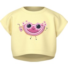 Name It Nmfvılma Capsl Crop Top Sarı Kız Çocuk Kısa Kol T-Shirt