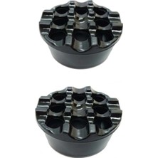 2 Adet Şık Kaliteli Siyah Küllük | Siyah Yuvarlak Yanmaz Izgara Küllük