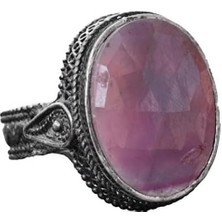 Doğal Pembe Safir Taşlı El Yapımı Yüzük, Sterlin Gümüş Erkek Yüzüğü - Olgun Bireyler Için Minimalist Tasarım, Aşk ve Bilgelik Sembolü