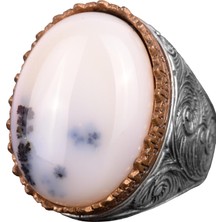 Doğal Yemen Akik Taşı Yüzük, Erkekler Için Gümüş Yüzük