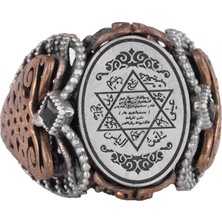 Sterling Gümüş Desenli Yüzük, Amblem - Zarif Kültürel Tasarım (David Yıldızı)