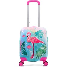 Gedox Kids Pembe Flamingo ve Güneş Desenli Kız Çocuk Valizi 153.03