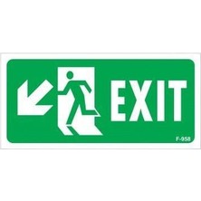 Exit Sol Aşağı Uyarı Levhası 17,5X25 KOD:958