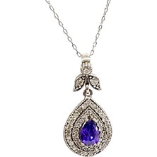 Ose Shop Pırlanta Işıltısında Zirkon ve Ametist Taşlı Kolye
