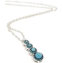 Ose Shop Turkuaz Taşlı Modern Gümüş Kolye