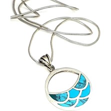 Ose Shop Turkuaz taşlı gümüş modern kolye