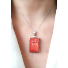 Ose Shop Mercan taşlı gümüş tasarım kolye