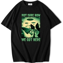 Bozz&bozz Collection Unisex Oversize Cat And Dog Selfie T-Shirt