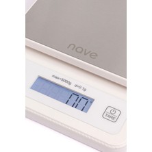 Nave K5073 Dijital Paslanmaz Çelik Mutfak Tartısı 5kg 0.1g Hassasiyetli Pilli Hassas Terazi