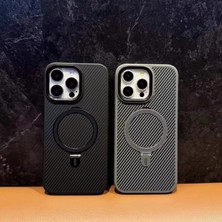 Samsung Galaxy S25 Ultra Uyumlu Kılıf Zebana Best Karbon Fiber Kılıf (Kablosuz Şarj Destekli) Gri