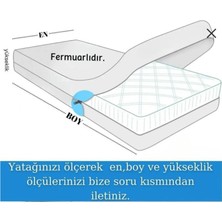 Aron Fermuarlı Yatak Kılıfı, Yatak Pedi&şiltesi, % 100 Cotton,yıkanabilir, Gri Renk