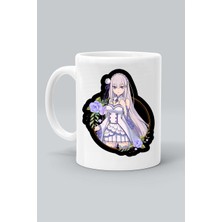 Re Zero Emilia Karakter Anime Baskılı Beyaz Kupa Bardak