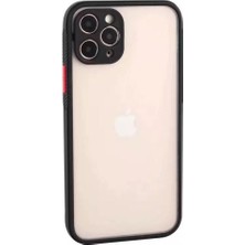 Aksesuar Apple iPhone 11 Pro Max Kenarları Renkli Kamera ve Lens Korumalı Kılıf