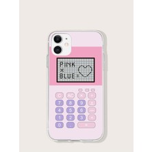 Aksesuar Xiaomi Redmi 6 Pembe Hesap Makinesi Desenli Şeffaf Kılıf